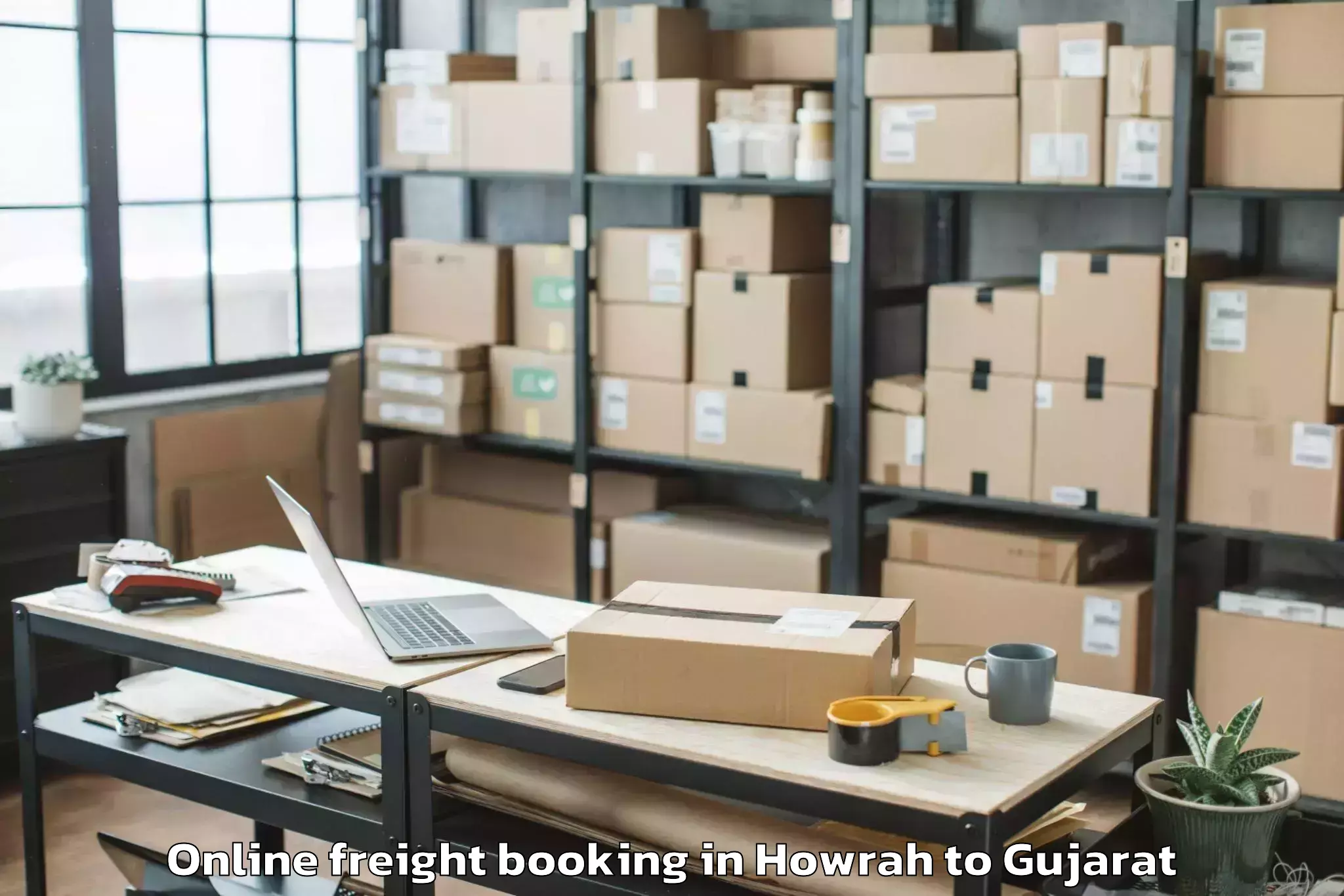 Quality Howrah to Dhuvaran Online Freight Booking